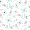 SCHMETTERLINGE UND TULPEN (AQUARELL-SCHMETTERLINGE) - Baumwoll Musselin
