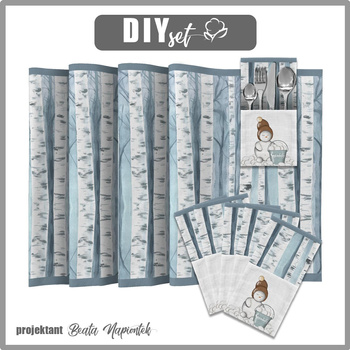 NAPKINS AND RUNNER - SNOWMAN - sewing set
