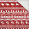 100cm REINDEERS PAT. 2 / ACID WASH RED - Woven Fabric for tablecloths