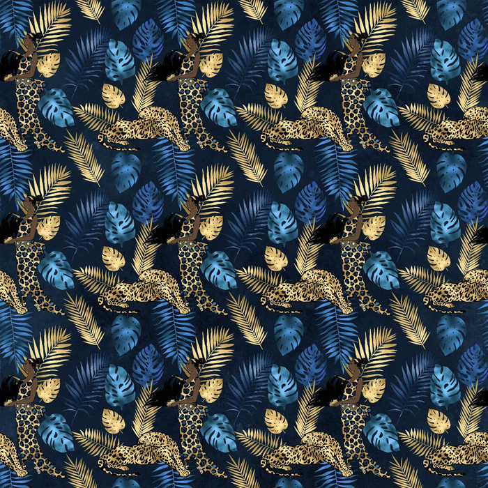 GOLD LEOPARD- Potahový velur