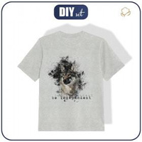 DZIECIĘCY T-SHIRT (116/122) - BE INDEPENDENT (BE YOURSELF) - M-01 melanż jasnoszary - single jersey