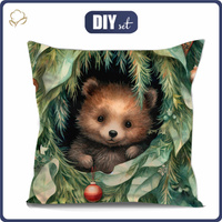 PILLOW 45X45 - VINTAGE CHRISTMAS BEAR - front + back