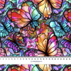 BUTTERFLIES / STAINED GLASS - looped knit fabric
