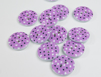 Holzknöpfe Herz - LILA HELL (PLUM)