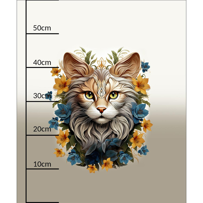 ANIMALS MANDALA wz.9 - panel (60cm x 50cm) brushed knitwear with elastane ITY