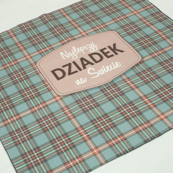 CUSHION PANEL - Najlepszy Dziadek na Świecie/ check retro- HOME DECOR PREMIUM 