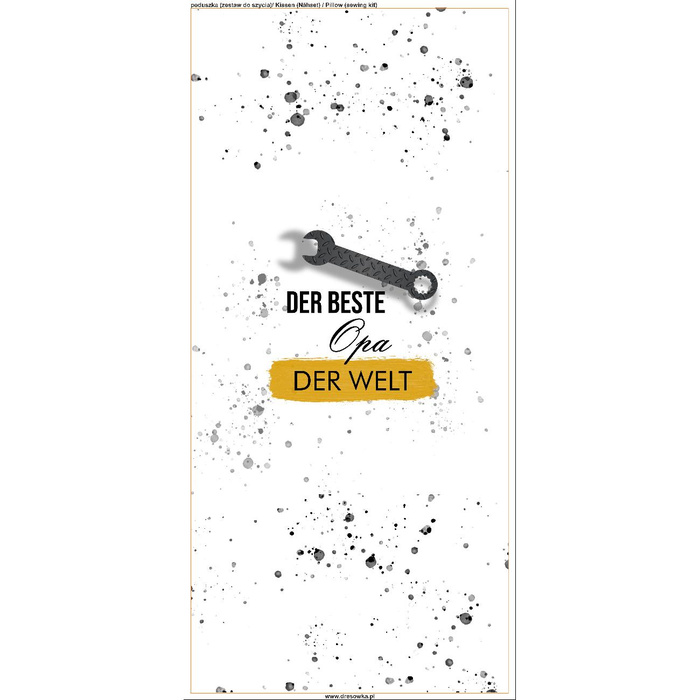 POLŠTÁŘ 45x45 - DER BESTE OPA DER WELT / klíč - Sada šití