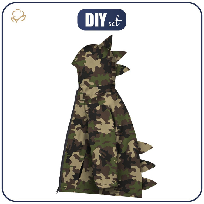KIDS JACKET DINO (ZOE) - CAMOUFLAGE OLIVE - sewing set (158-164)