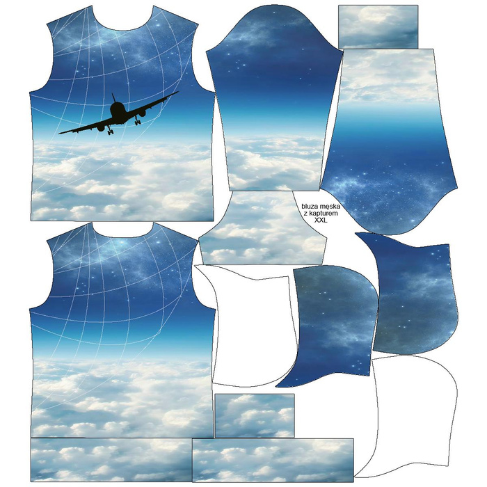 MEN’S HOODIE (COLORADO) - SKY JOURNEY - sewing set S