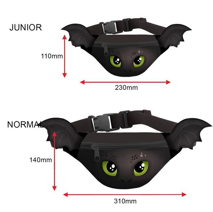 JUNIOR HIP BAG - BLACK DRAGON - small