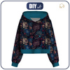 KRÓTKA BLUZA Z KAPTUREM (IDA) - FLOWERS wz.63 - zestaw do uszycia