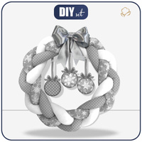 CHRISTMAS WREATH - SNOWFLAKES PAT. 2 / grey - sewing set
