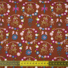 ROE DEER (wreaths) / brick - POPLIN 100% cotton