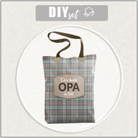 SHOPPER BAG - DER BESTE OPA DER WELT / check retro - Waterproof woven fabric - sewing set