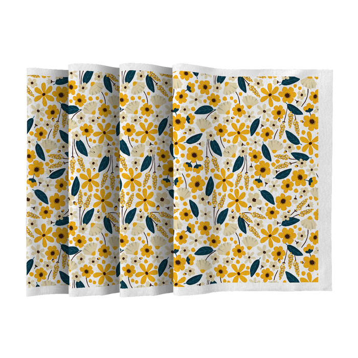 NAPKINS AND RUNNER - SMALL FLOWERS pat. 2 / white - sewing set