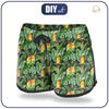 Women’s boardshorts - PARROTS pat. 2 / black (JUNGLE) M