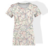 WOMEN’S T-SHIRT - PATTERN (HOBBIES AND JOBS) - ecru / white - single jersey M