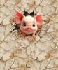 ANIMALS CRACKED wz.5 (piggy) - panel (60cm x 50cm) brushed knitwear with elastane ITY