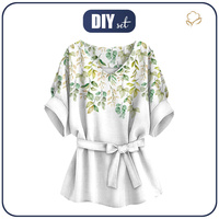 KIMONO BLUSE - GREEN LEAVES - Nähset XXL-XXXL