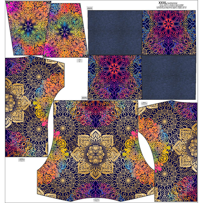 SNOOD SWEATSHIRT (FURIA) - MANDALA pat. 2 - looped knit fabric ITY - XL