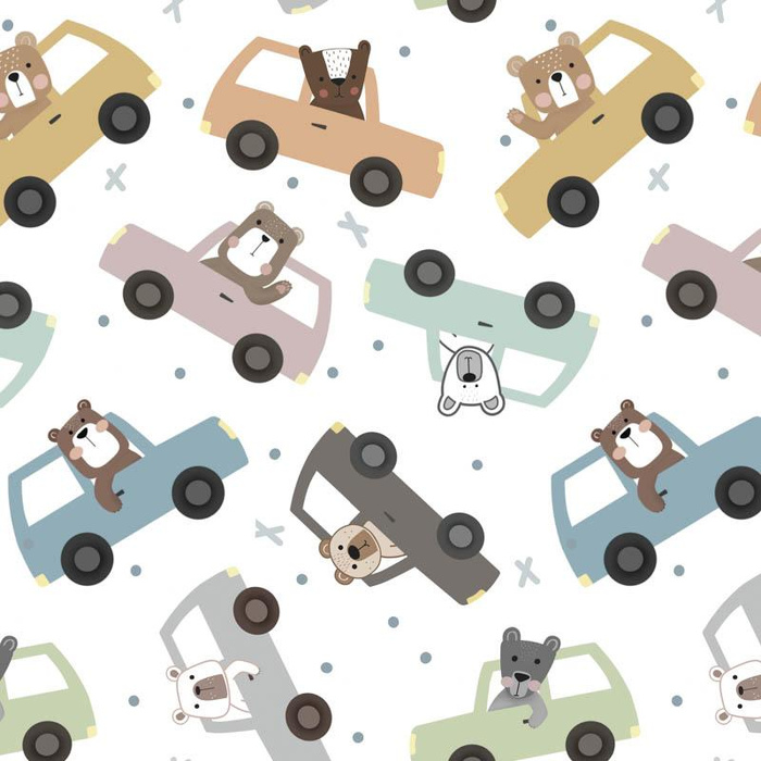 BUNTE AUTOS m. 2 (STADTBÄREN) - Wasserabweisende Webware