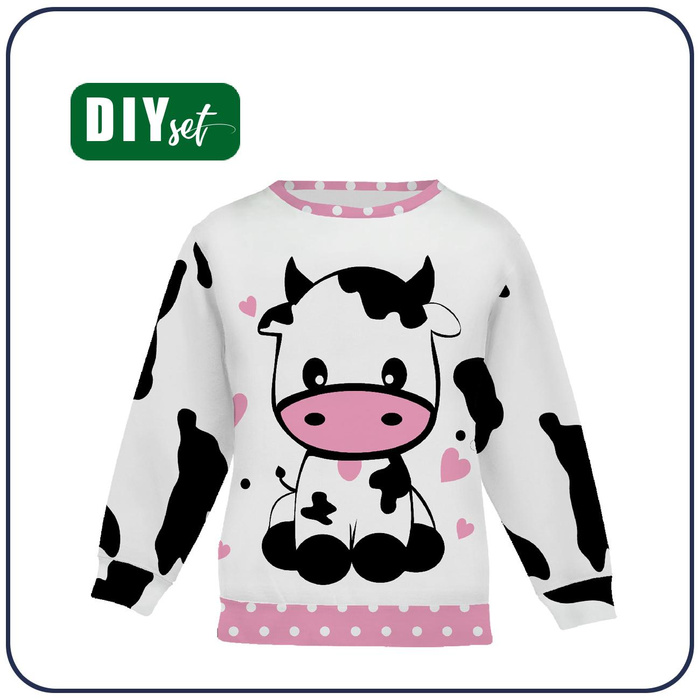 CHILDREN'S (NOE) SWEATSHIRT - COW ADELE - looped knit fabric (134/140)