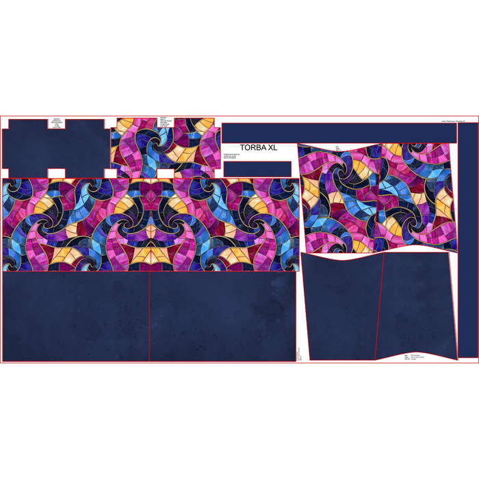 XL Tasche mit Utensilientasche 2 in 1 - STAINED GLASS WZ.24 - Nähset