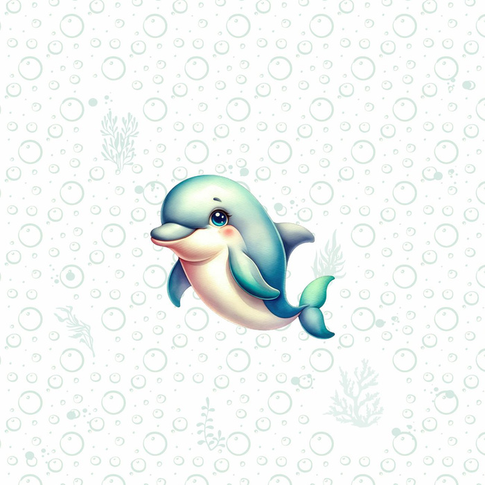 DOLPHIN (SEA ANIMALS M. 2) - Paneel (60cm x 50cm) Wasserabweisende Webware