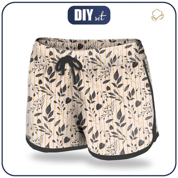 Damen Badeshorts - BLÄTTER Ms. 10 (gold) XL