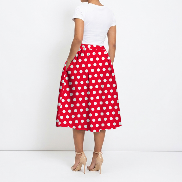 RED POLKA DOTS - leichte Maschenware angeraut