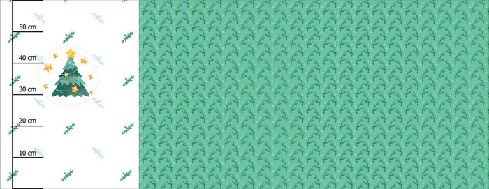 CHOINKA I ZŁOTE GWIAZDKI (ŚWIĄTECZNI PRZYJACIELE) - PANEL PANORAMICZNY (60 x 155cm)