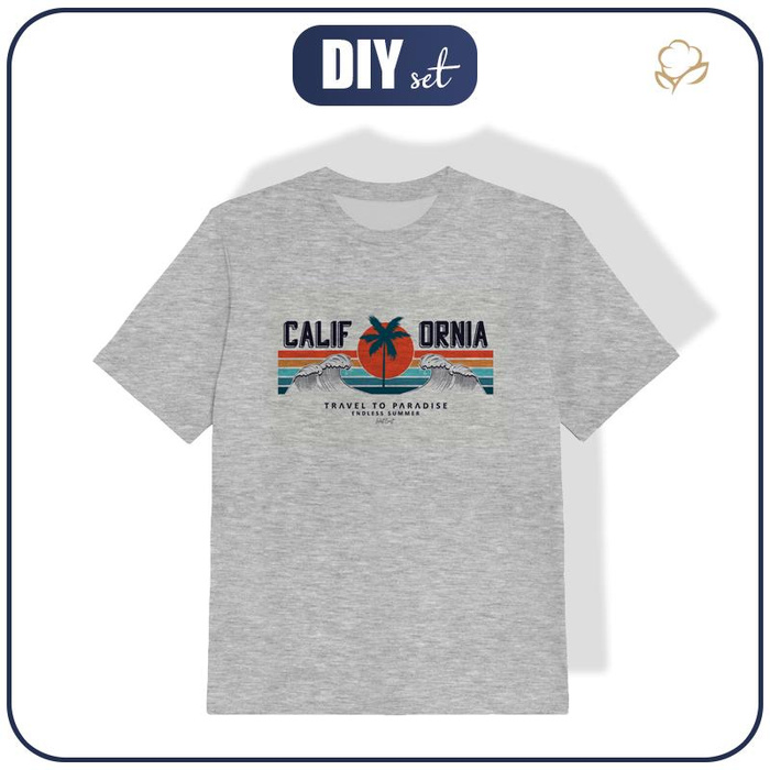 KINDER T-SHIRT - CALIFORNIA Ms. 1 / melange hellgrau  - Single Jersey (116/122)