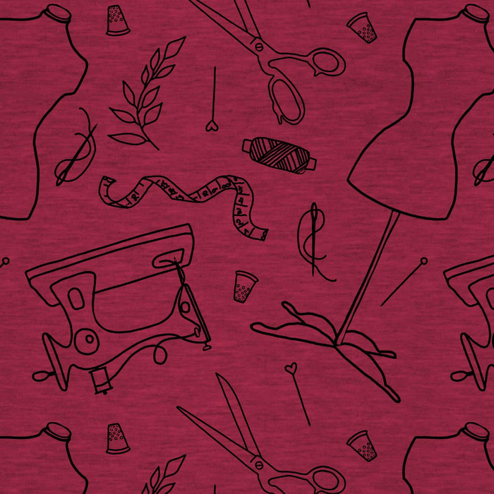 KONTURSCHNEIDEREI  / viva magenta- Single Jersey mit Elastan ITY