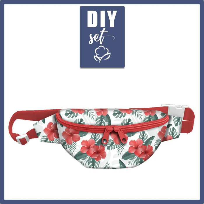 HIP BAG - HIBISCUS Pat. 2 / red - big