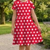 RED POLKA DOTS - tkanina wiskozowa