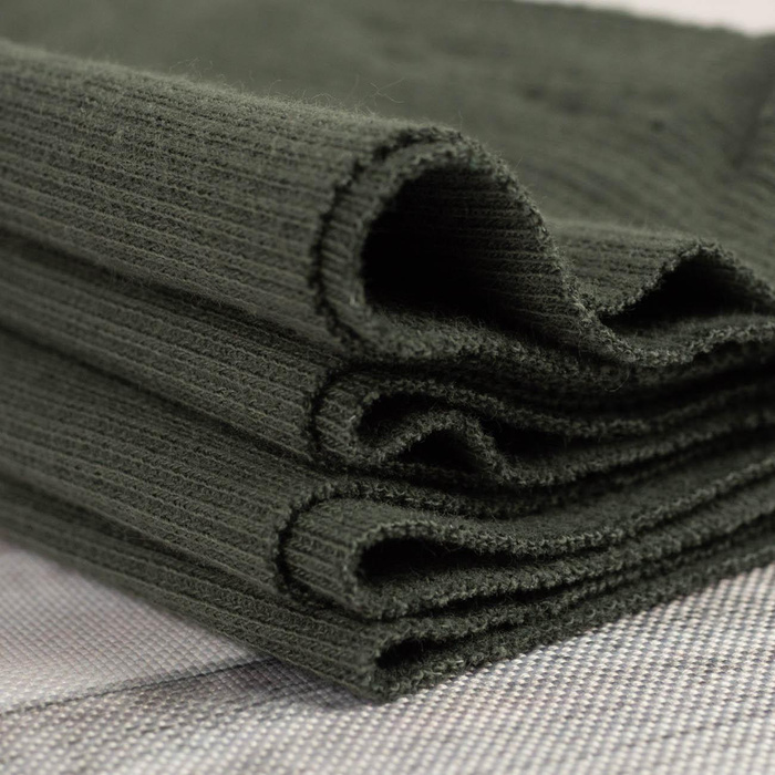 Rib Jersey fabric Unicolour - DARK OLIVE (D-50)