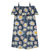 Bardot neckline dress (LILI) - DAISIES DENIM IMITATION WZ. 1 - sewing set - 98-104