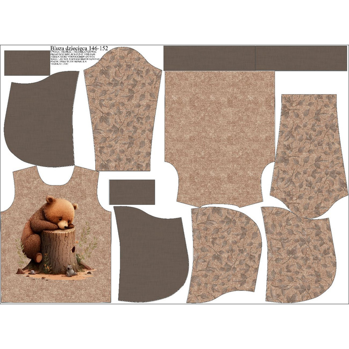 KID'S HOODIE (ALEX) - SLEEPING BEAR - looped knit fabric (86/92)