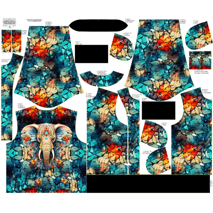 DAMEN BOMBERJACKE (KAMA) - ANIMALS CRACKED ms.3 (elephant) - Nähset XXL