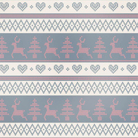 REINDEERS PAT. 3 / grey (NORWEGIAN PATTERNS)  - Cotton woven fabric