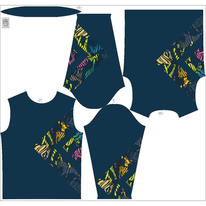 THERMO MEN'S BLOUSE (JIM) - RAINBOW ZEBRAS Pat. 2 - sewing set L