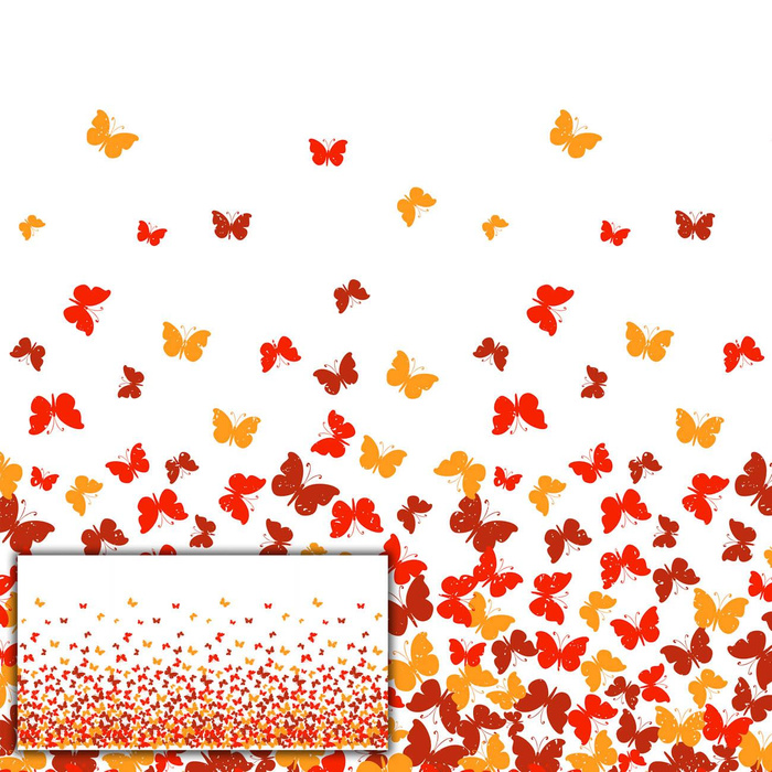 MOTÝLCI AURORA RED - panel pro šaty WE210