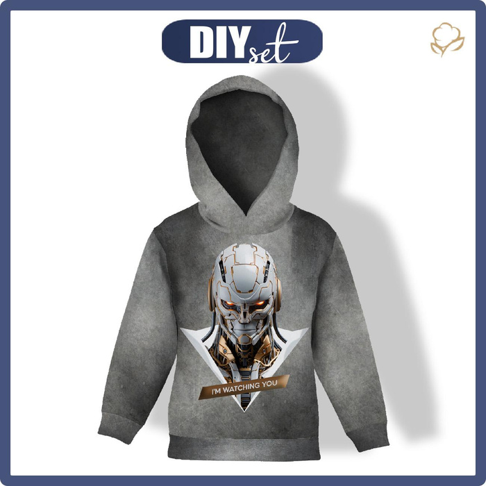 KID'S HOODIE (ALEX) - ROBOT-WZ.4- looped knit fabric (98/104)