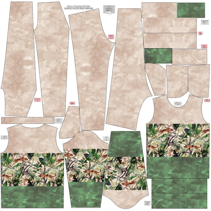 DĚTSKÉ TEPLÁKY (MILAN) - GEPARDI / listí / pruhy - teplákovina (110-116)