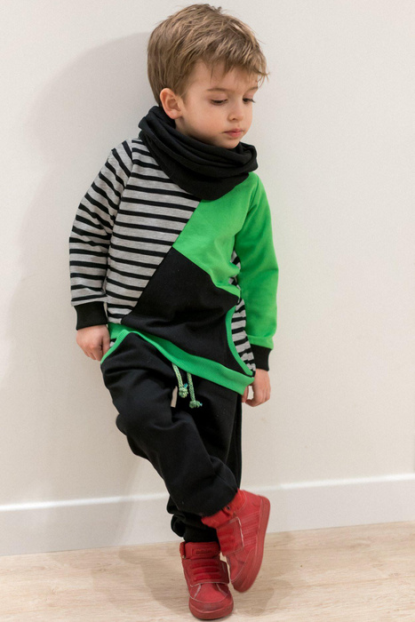 MELANGE GREY STRIPES / pink (2cmx0,7cm) - fancy knit fabric