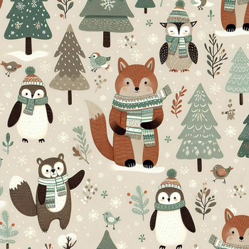 WINTER ANIMALS WZ.5 - Hydrofobowa dzianina drapana