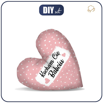 OZDOBNÝ POLŠTÁŘ SRDCE - KOCHAM CIĘ BABCIU / růžová