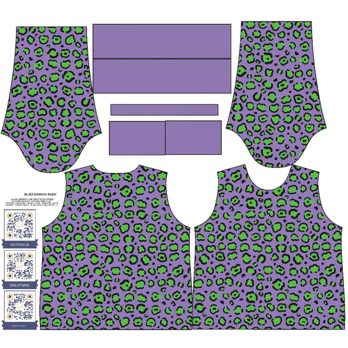 BASIC DAMEN SWEATSHIRT (HANA) - NEON LEOPARD M.1 - Sommersweat - XS