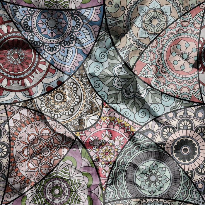 STAINED GLASS / aqua - Cotton muslin