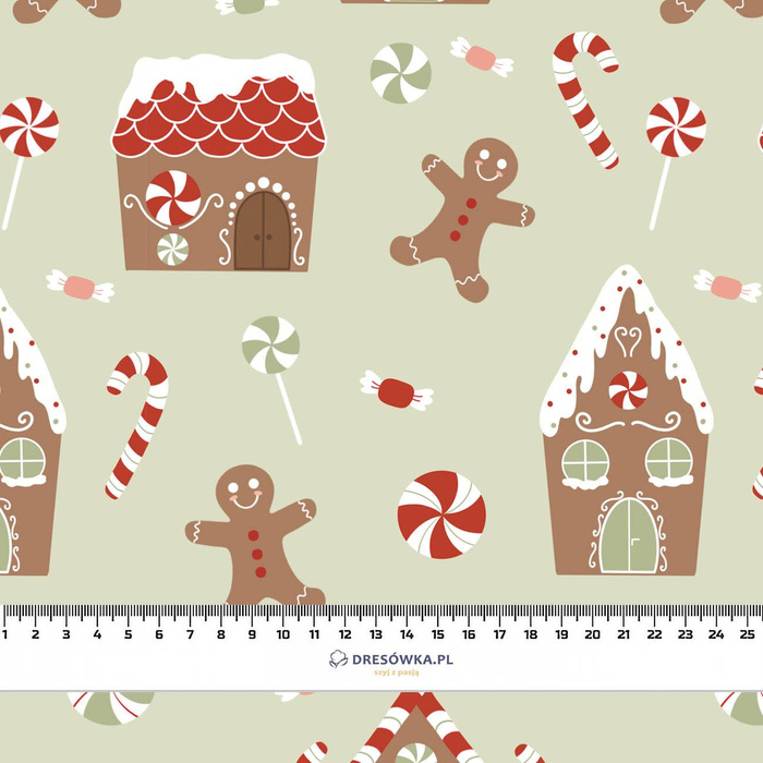 GINGERBREAD HOUSE (CHRISTMAS GINGERBREAD) / pistachio - Nylon fabric PUMI